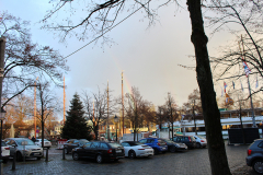 Regenbogen über dem Hafen